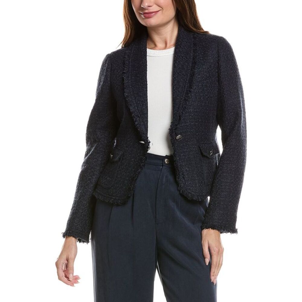 Brooks Brothers Womens Boucle Jacket, Navy